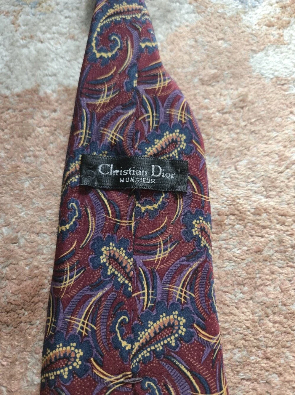 Christian Dior Classic Burgundy Paisley Tie